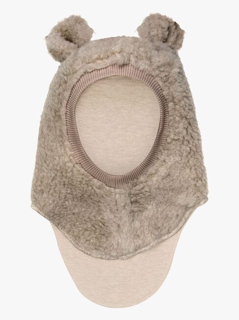 Huttelihut Teddy-elefanthue med Ører Merinould, Camel Melange