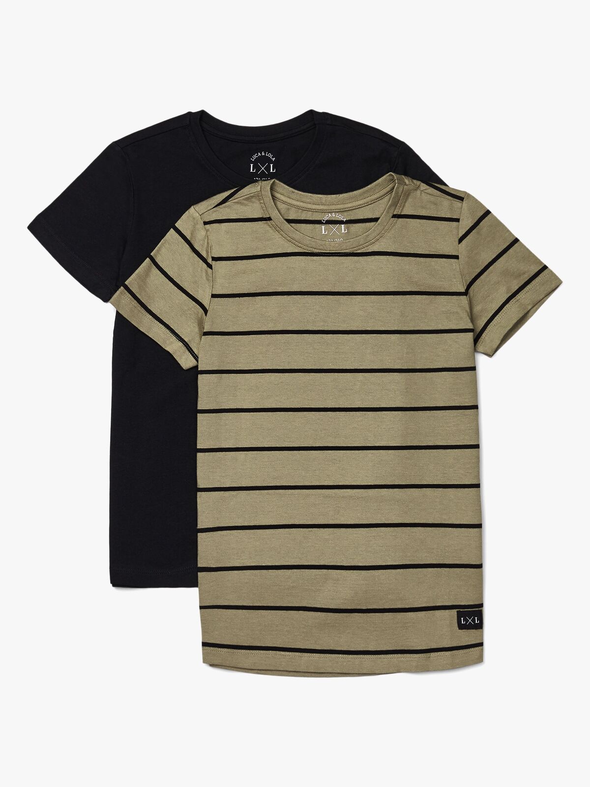 Luca & Lola Adelmo T-Shirt 2-pak, Black/Stripes