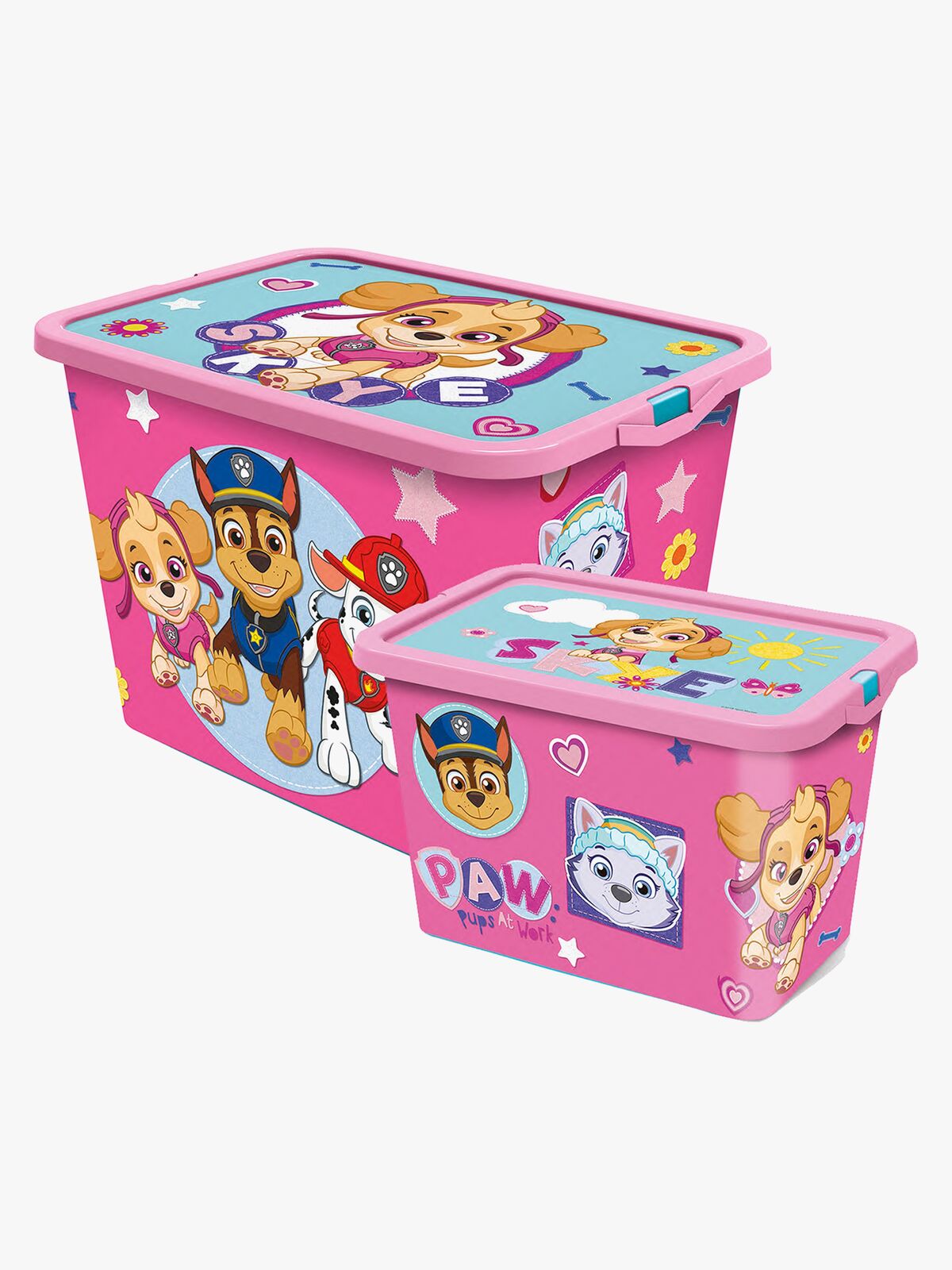 Paw Patrol Opbevaringskasser Sæt 23l & 7l, Pink