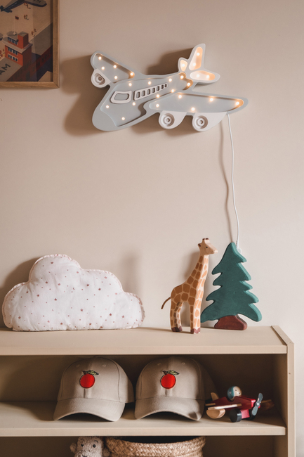Little Lights Lampe Flyvemaskine, Lysegrå
