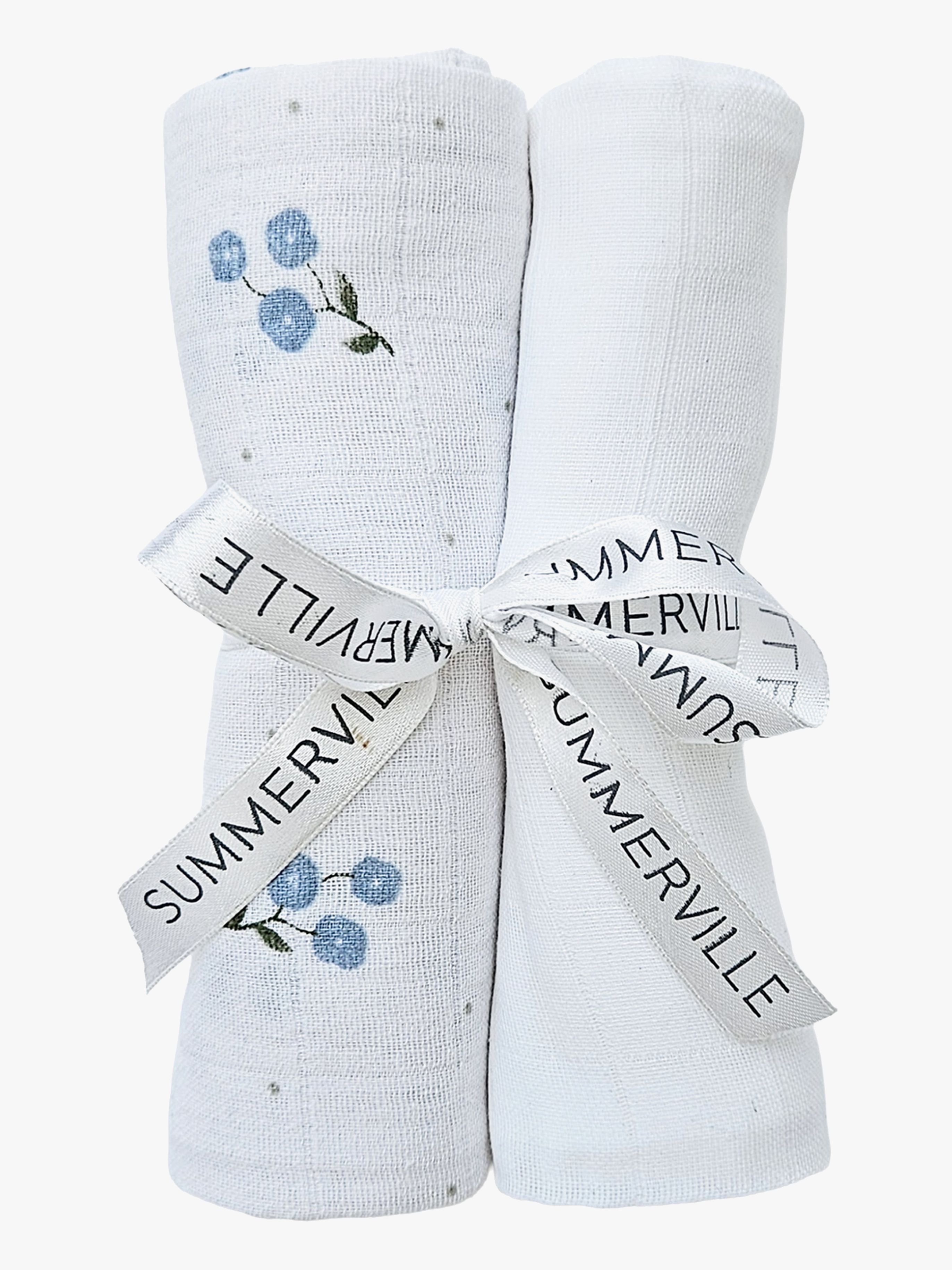 Summerville Organic Musselin Tæppe 2-pak, Bluebell