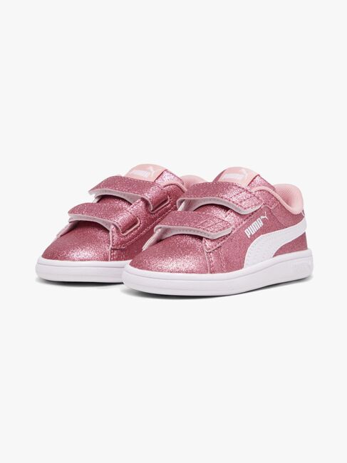 Puma Smash 3.0 Glitz Glam V Infant Sneakers, Peach Smoothie/White