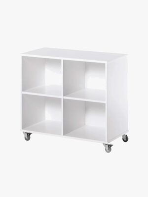 Hoppekids Bogreol m. Hjul, Hvid