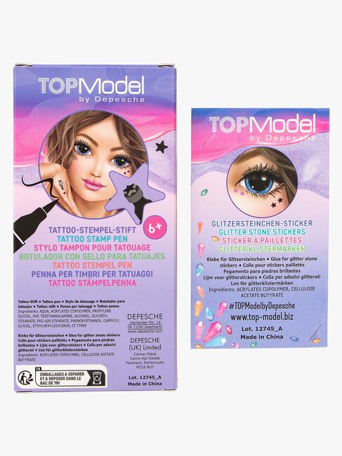TOPModel Tatoveringspen med Stempel & Glittersten
