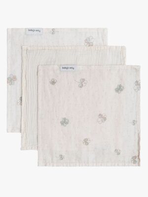 Baby's Only Tender Bomuldsstofble 3-pak, Linen/Clover