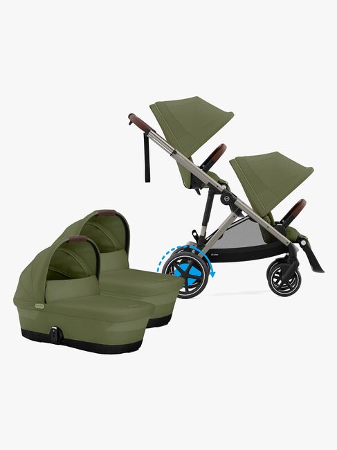 Cybex e-Gazelle S Tvillingevogn, Moss Green/Taupe