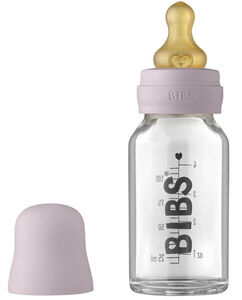 BIBS Glasflaske med Komplet Latexsæt 110 ml, Dusky Lilac
