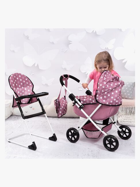 Bayer Design Cosy Sæt Dukkevogn, Pink