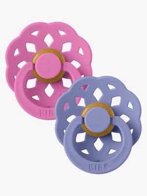 BIBS Boheme Sut 2-pak Latex Str. 2 Rund, Bubblegum/Peri
