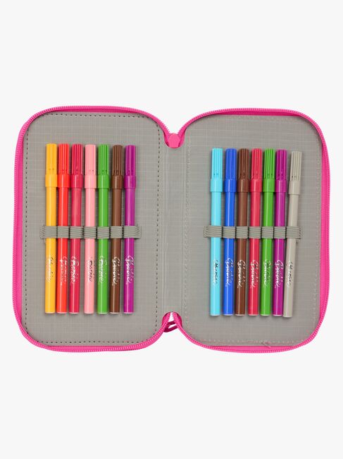 Barbie  Fyldt Penalhus med 3 Rum 37 Dele, Blå/Pink