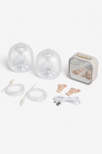 Beemoo CARE Wearable Flow Elektrisk Brystpumpe Dobbelt, Beige