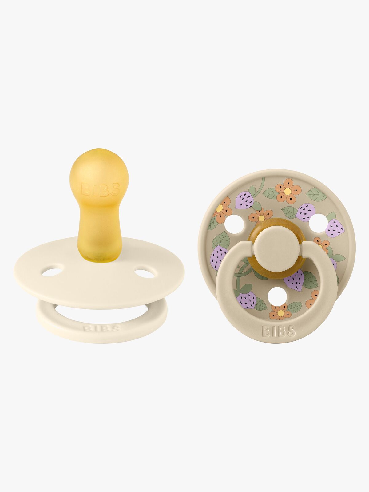 BIBS x Liberty Colour Strawberries Sut 2-pak Latex Str. 2, Ivory Mix