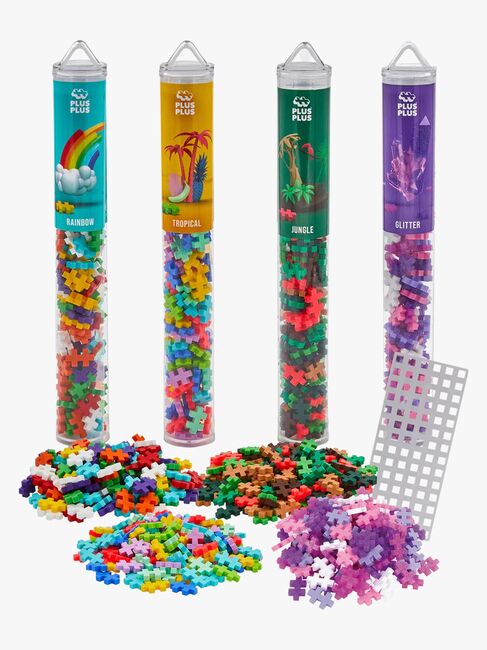 Plus-Plus Byggesæt med Bundplade & Tube New Mix, 4x100 Dele