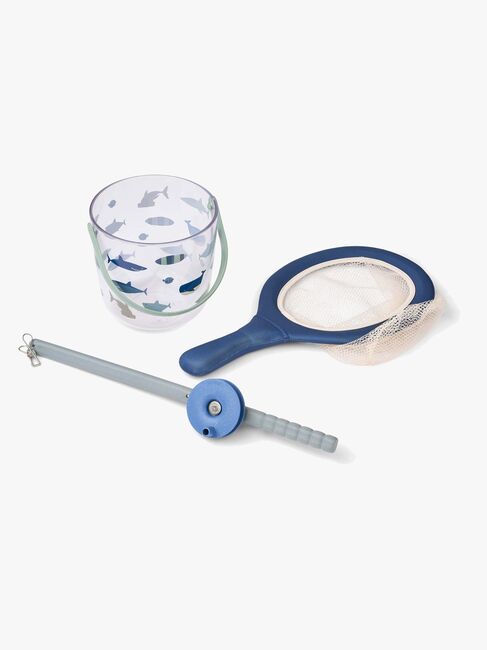 LIEWOOD Cora Krabbe Fiskesæt med Net, Shark/Dove Blue
