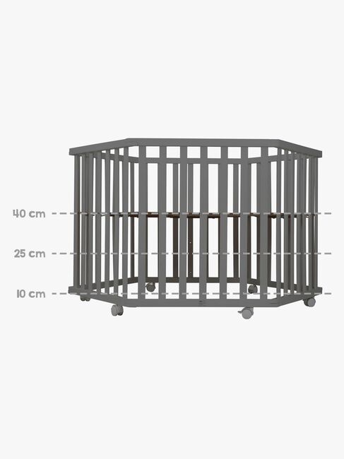 Roba Hexagon Kravlegård med Hjul, Anthracite & Greyish Quilted