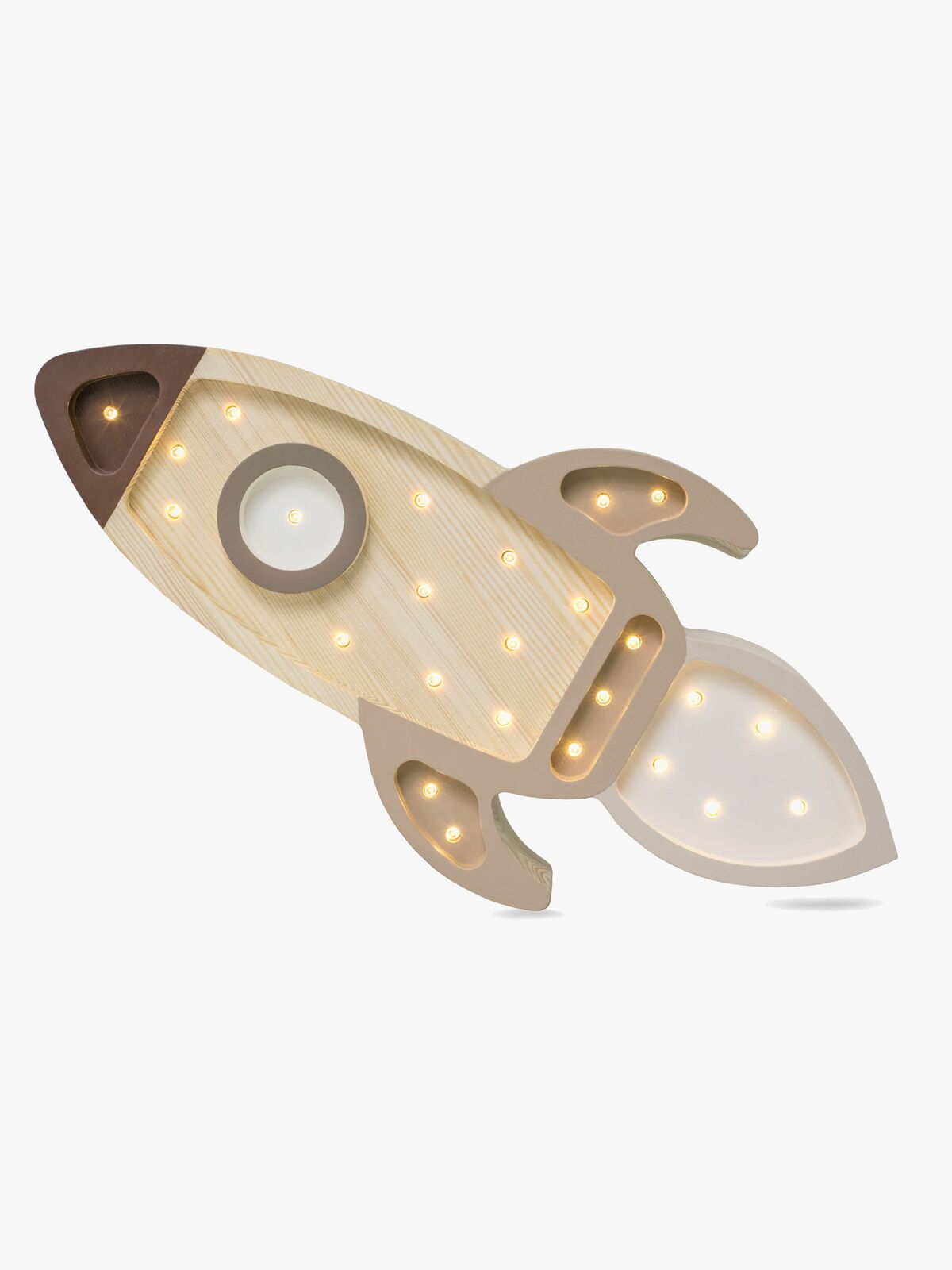 Little Lights Lampe Rumraket, Cappucino Wood