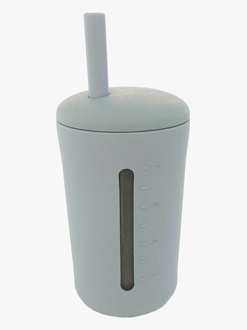 Summerville Organic Silikonekop med Sugerør, Silver Grey