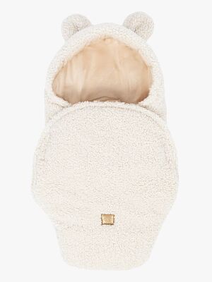 MeowBaby Bearly Babysvøb med Bjørneører, Cream