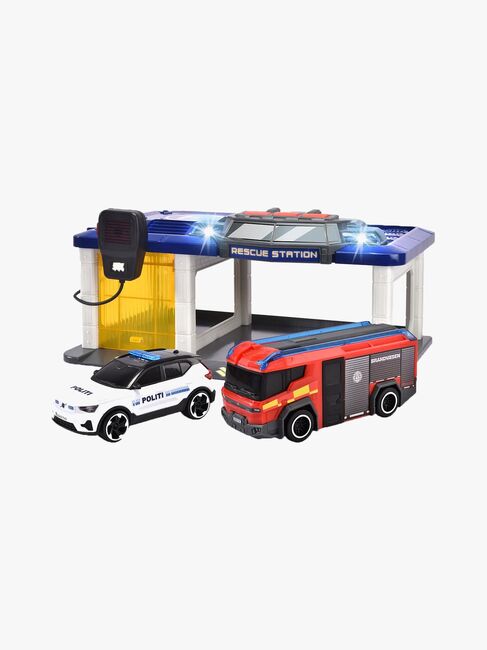 Dickie Toys Dansk Redningsstation med 2 Transportmidler