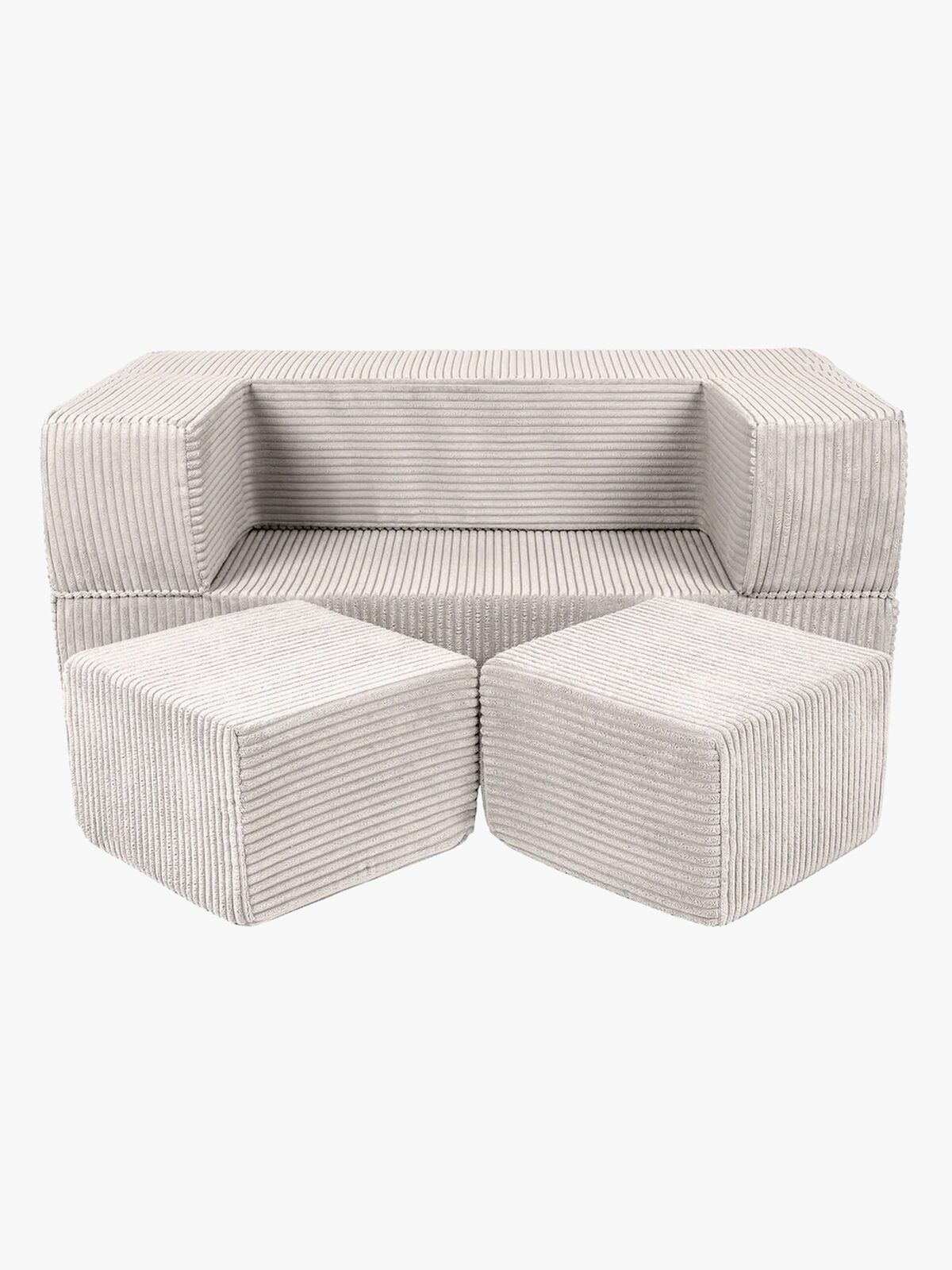 Meowbaby Play Aesthetic Cube  Bygbar Sofa, Ecru