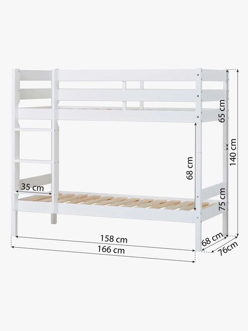 Hoppekids ECO Comfort Køjeseng 70x160, Hvid