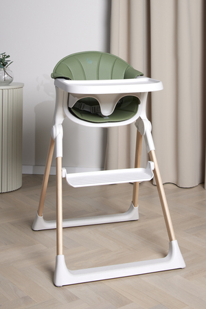 Beemoo CARE Harmony Højstol inkl. Hynde, White/Wood/Green
