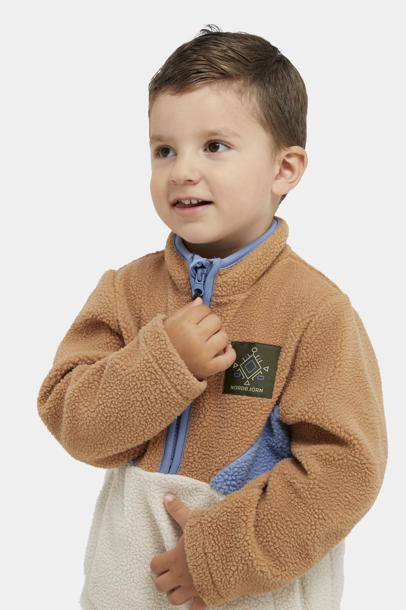 Nordbjörn Rydal Fleecetrøje, Tobacco Brown/Stonewash/Oatmeal, 122-128