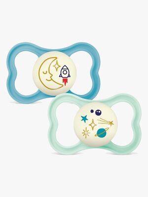 MAM Air Night Silikone Sutter 6-16m, Blå