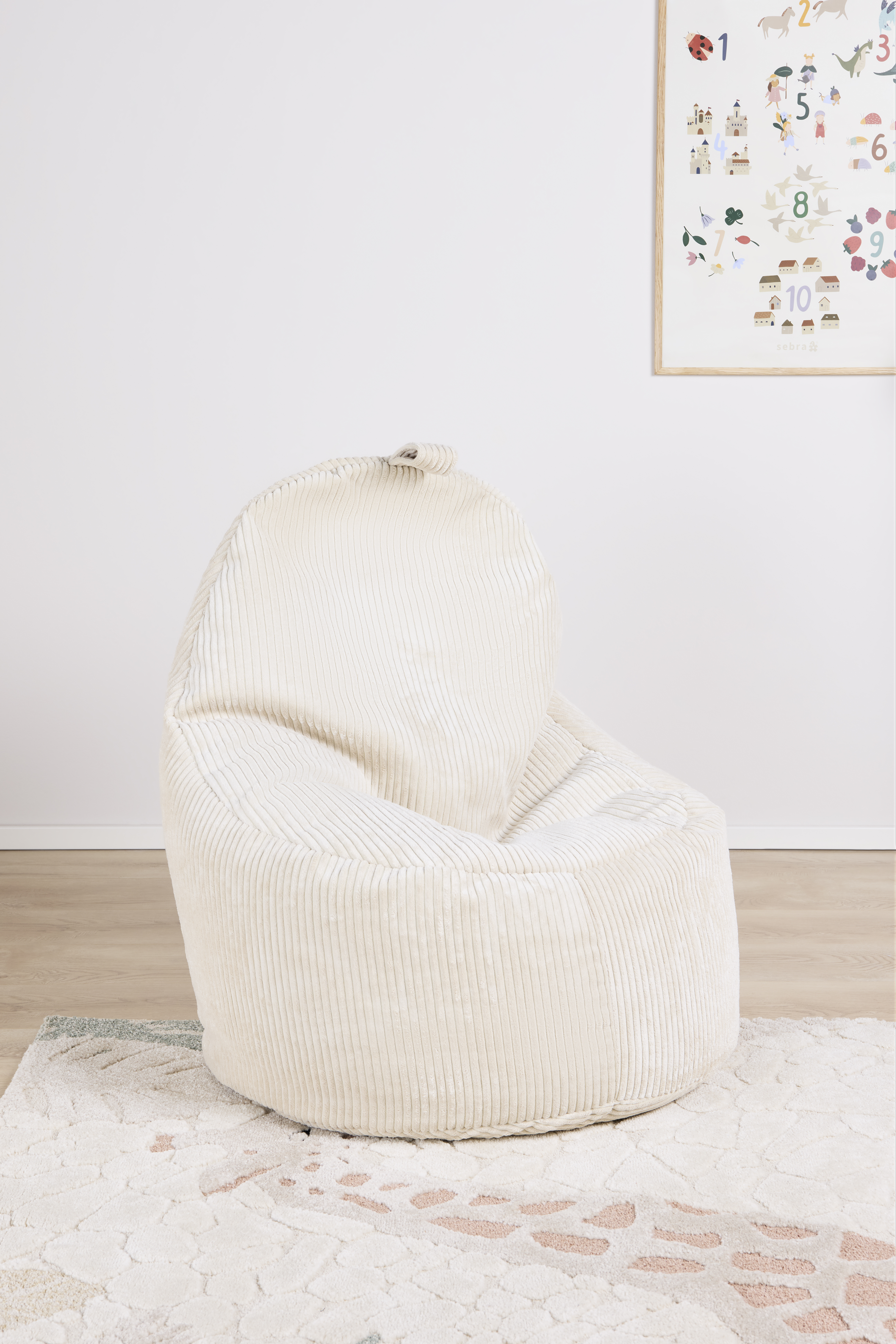 Furini Yoko Sækkestol Velour, Lys beige, Børnemøbler, Indretning børneværelse