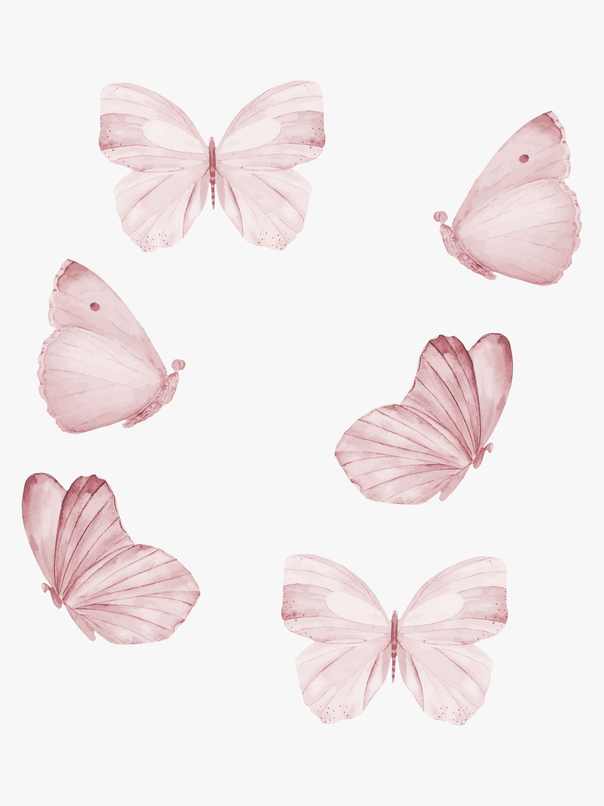 That's Mine Wallsticker Butterfly 6-pak, Rose