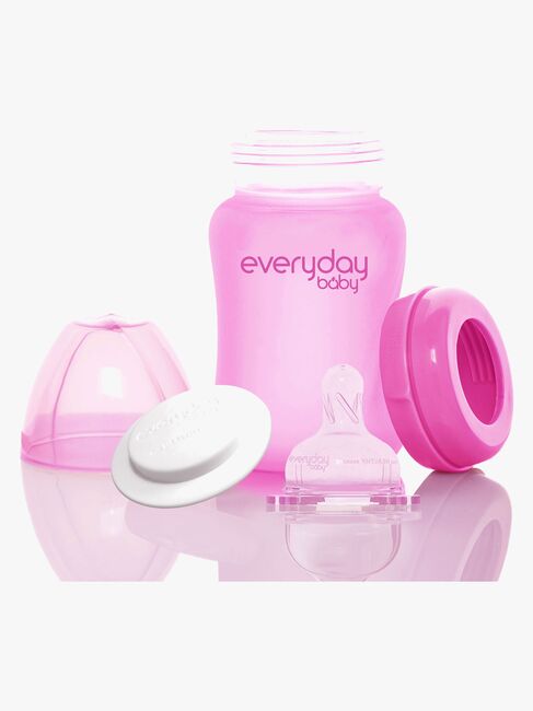 Everyday Baby Varmeindikator Sutteflaske Glas 150 ml, Cerise