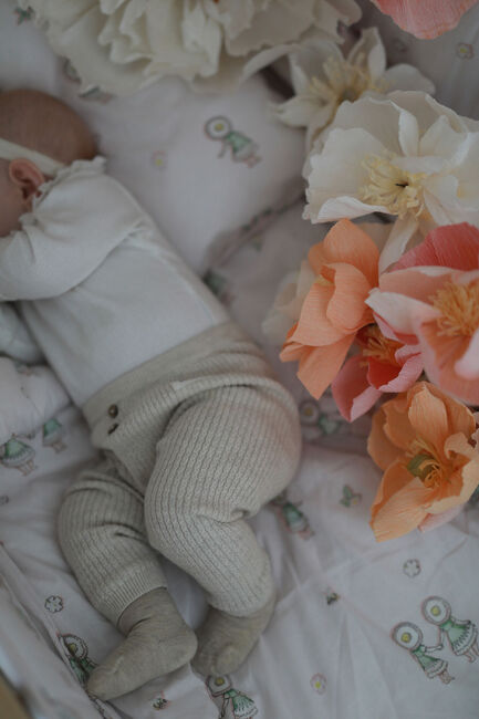 Elsa Beskow Blomsterfesten Sengesæt 70 x 80 Tremmeseng, Sandfarvet