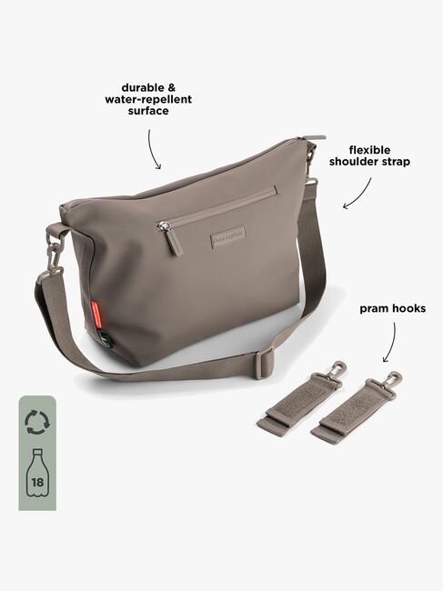 Done By Deer Pusletaske med Barnevognskroge, Taupe