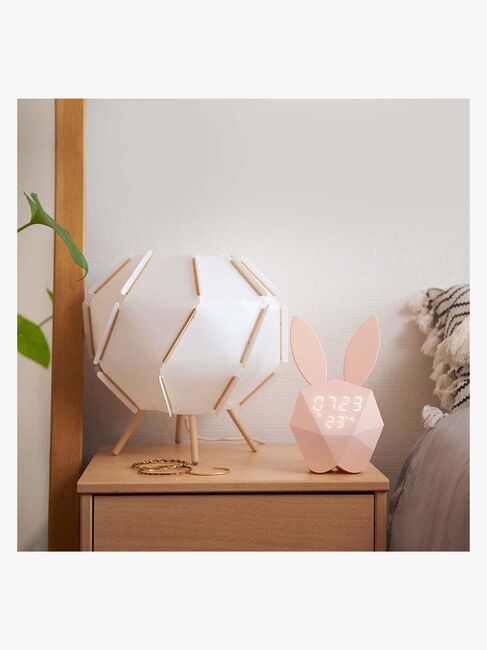 MOB Vækkeur med Natlampe Kanin, Lyserød