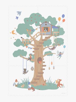 Play&Go Puslespilsmåtte Træhytte 6 Dele