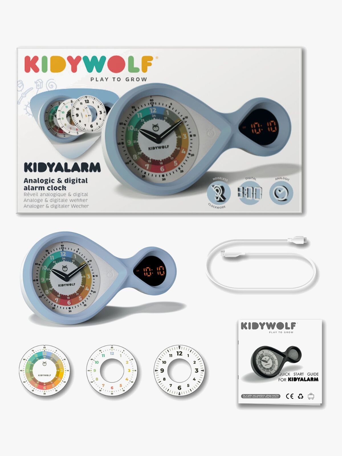Kidywolf KIDYALARM Vækkeur, Blå