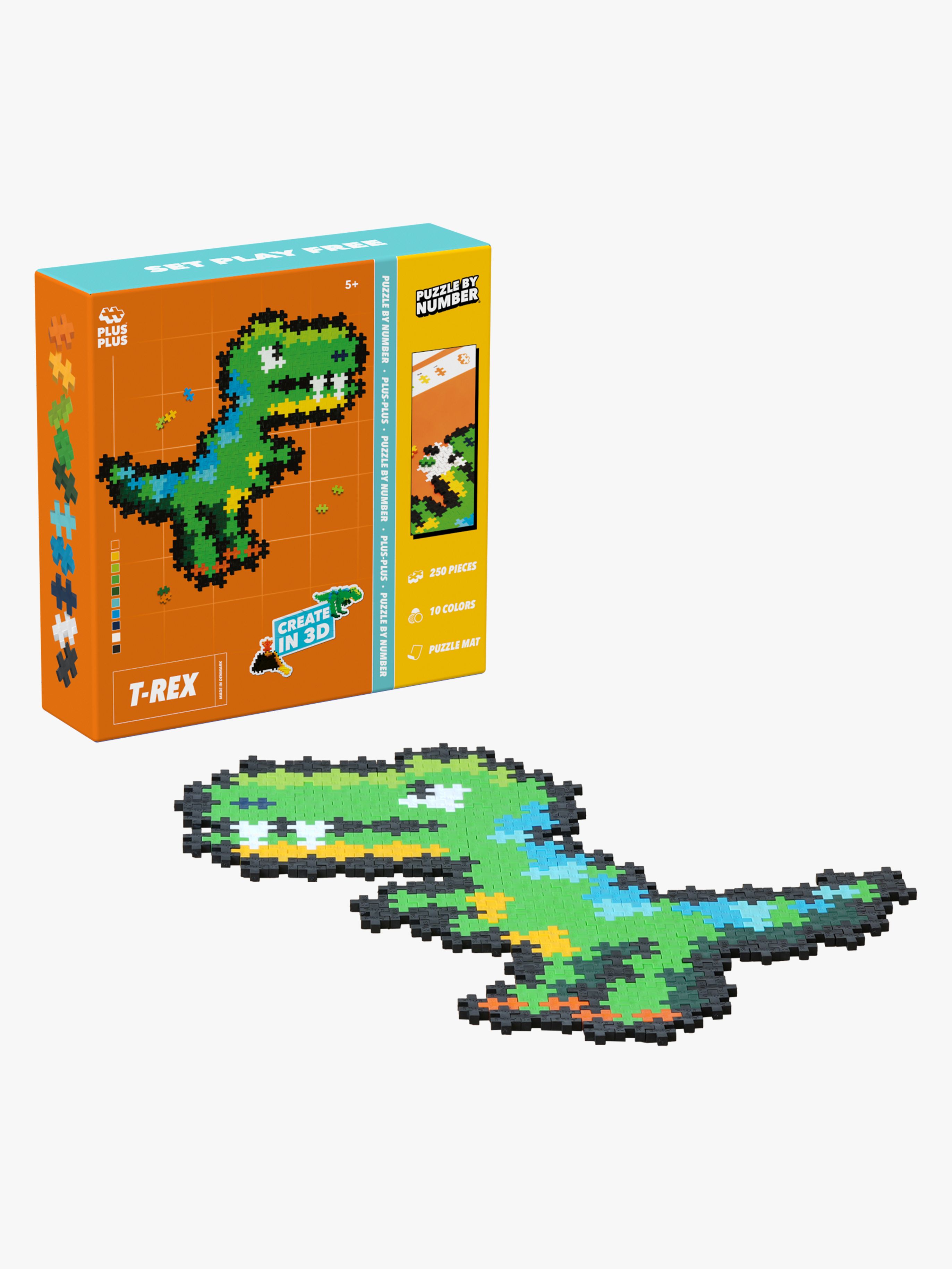Plus-Plus Puzzle By Number Byggesæt T-Rex 250 Dele