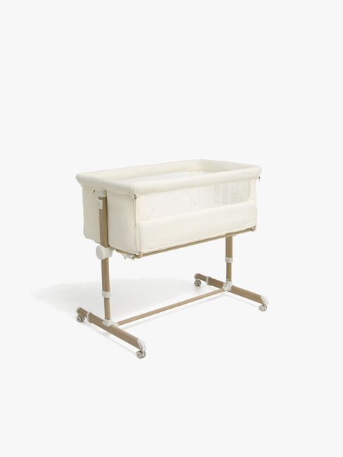 Beemoo CARE Calm Bedside Crib, Nature/White