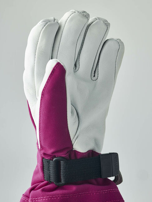 Hestra Army Leather Heli JR Ski Handsker, Fuchsia