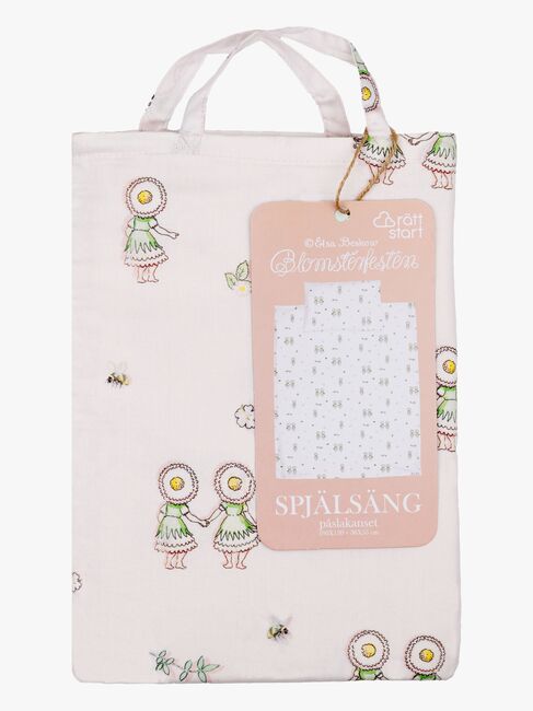 Elsa Beskow Blomsterfesten Sengesæt 100 x 130 Tremmeseng, Sandfarvet