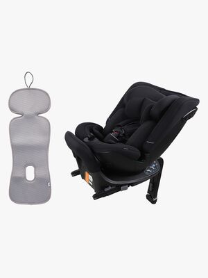 Beemoo Rotate i-Size Vendbar Autostol inkl. Ventilerende Hynde, Black Stone/Grey