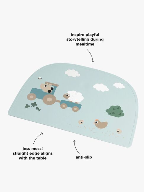 Done By Deer Tiny Farm Dækkeserviet Silikone, Blue