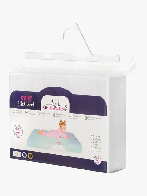 BabyMatex Jersey Stræklagen til Børnesenge 80 x 160 cm, Hvid