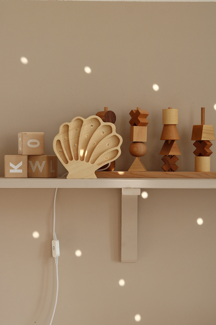 Little Lights Lampe Muslingeskal, Coastal Wood