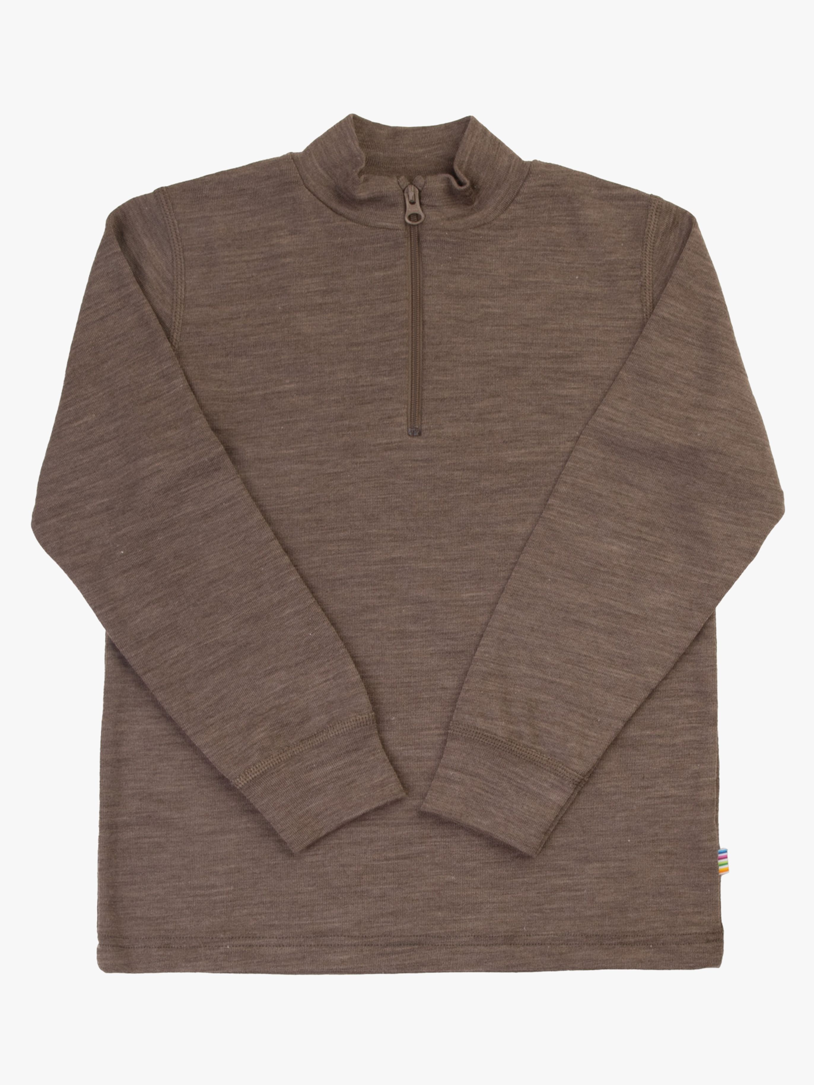 Joha Trøje med Half-Zip Merinould, Brown, 130