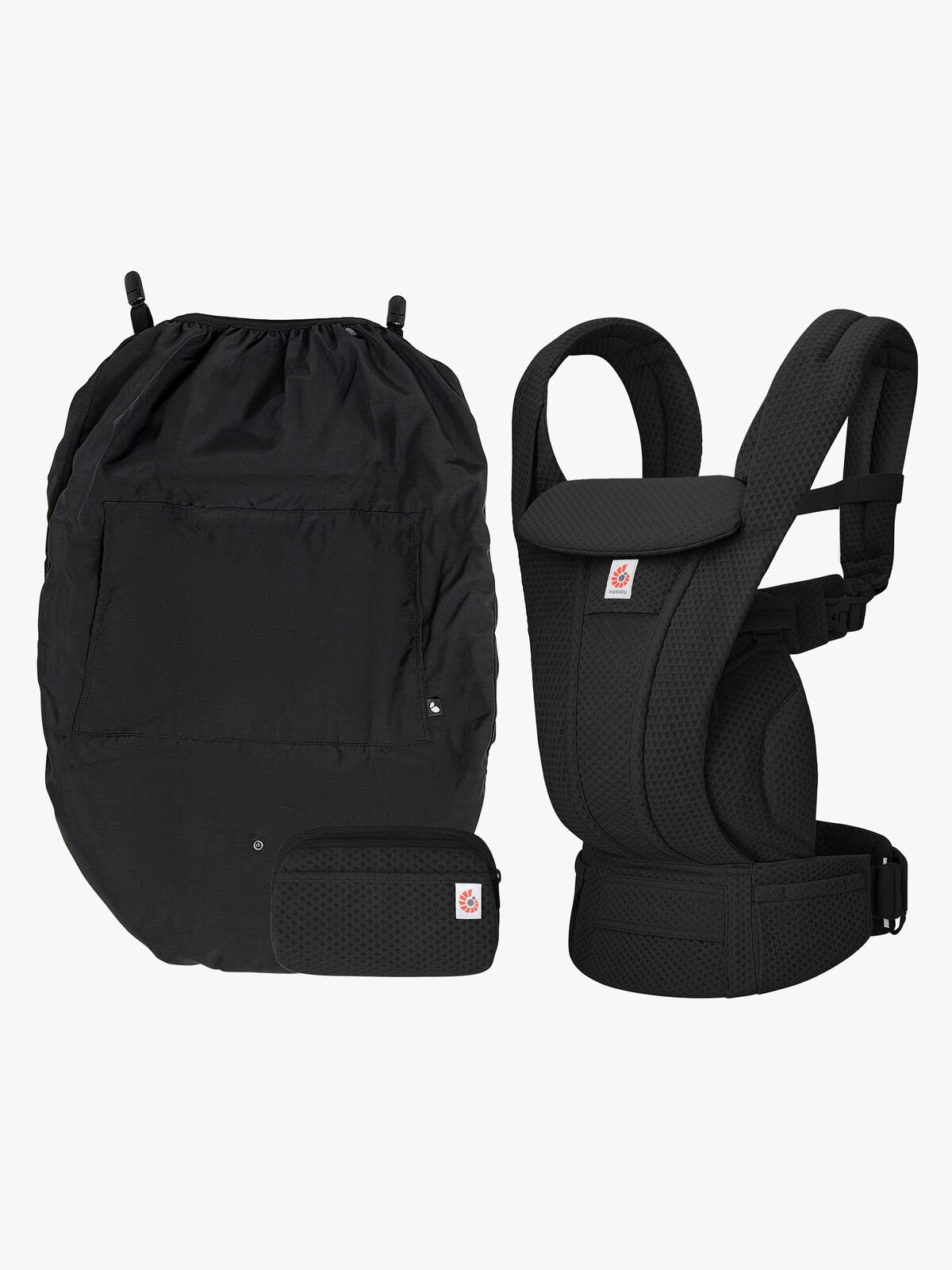Ergobaby Omni Deluxe Bæresele Mesh inkl. Regnslag, Onyx Black