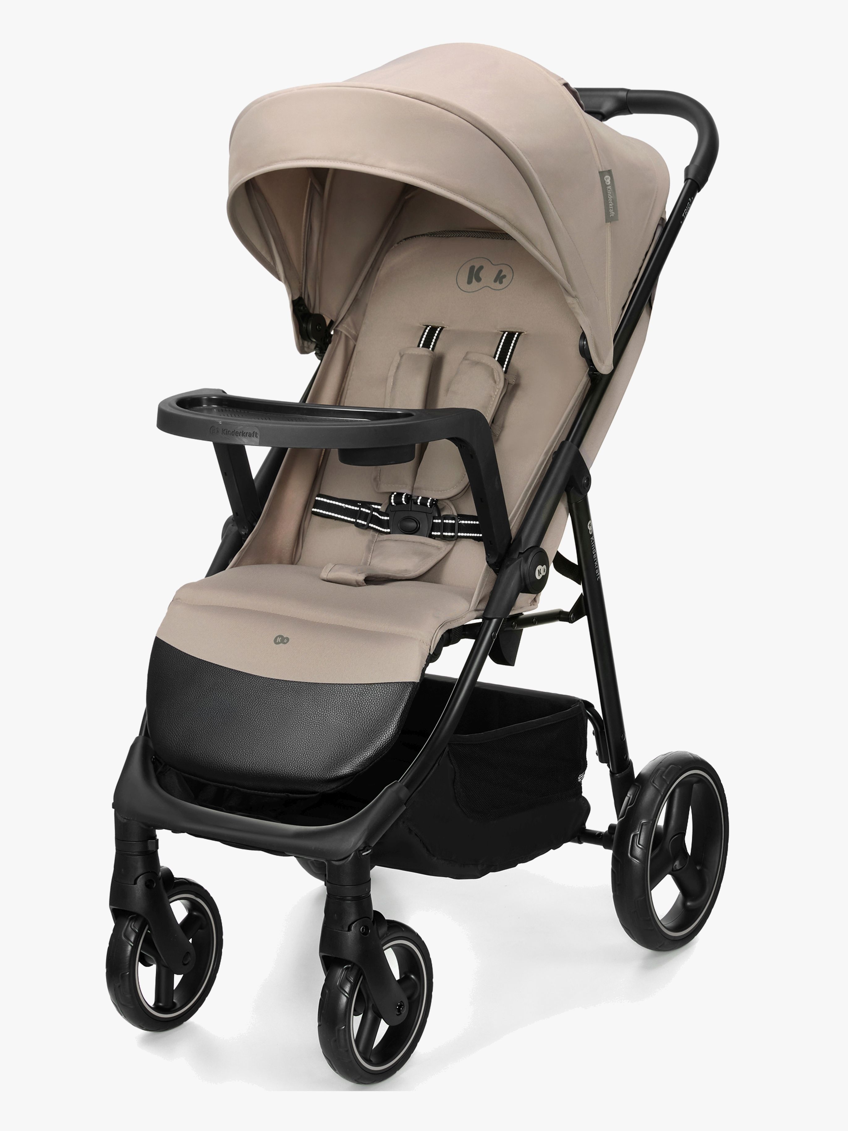 Kinderkraft Trig 3 Klapvogn med Bakke, Stone Beige