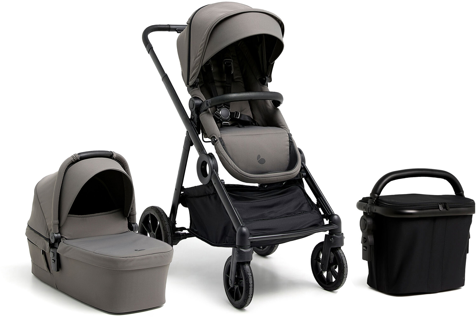 Beemoo Pro Multi 2 Duovogn inkl. Indkøbskurv, Mocha Grey
