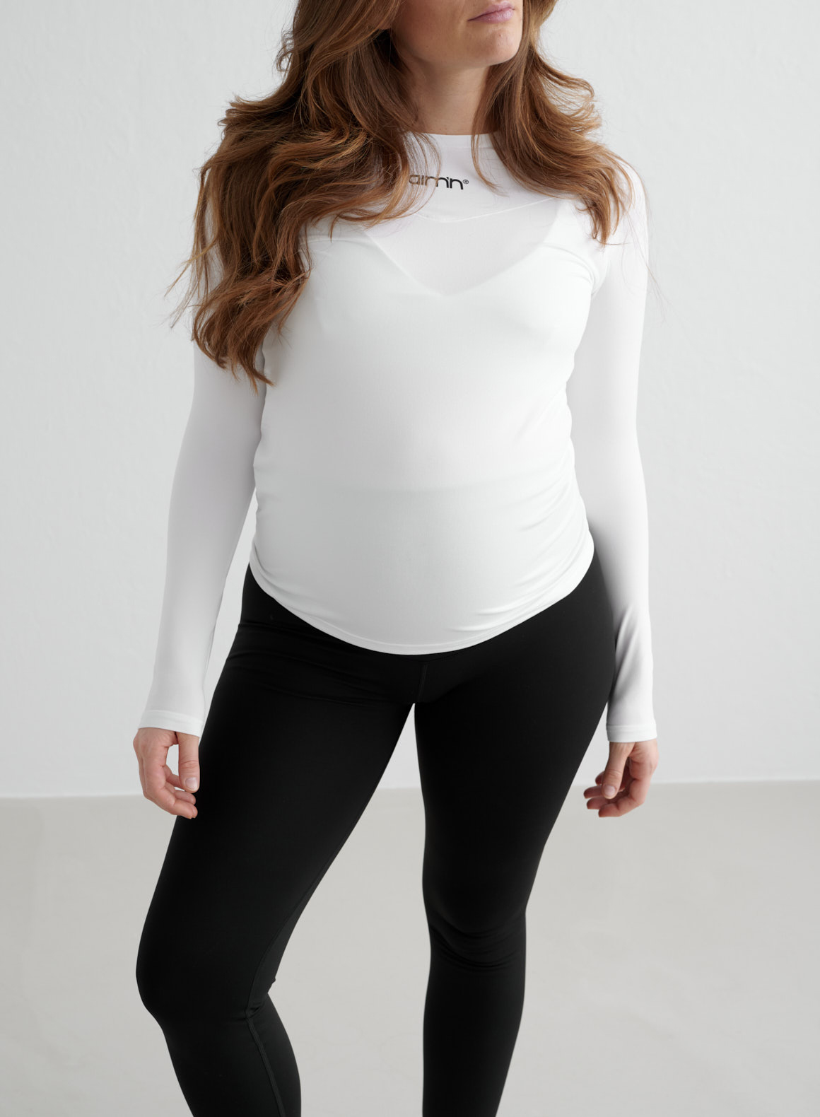 aim'n Soft Basic Maternity  Langærmet Graviditetssweater, Hvid, M