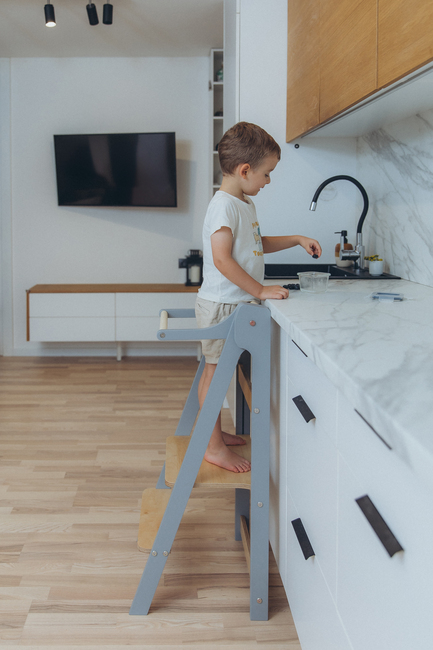 Duck Woodworks Sammenklappeligt Læringstårn, Grå